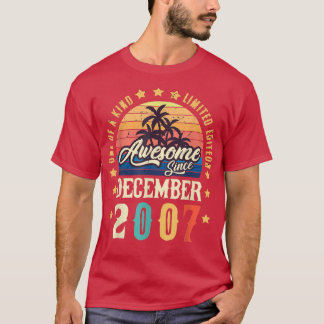 Awesome Since December 2007 Vintage 14th Birthday T-Shirt
