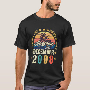 Awesome Since December 2008 Vintage 13Th Birthday T-Shirt