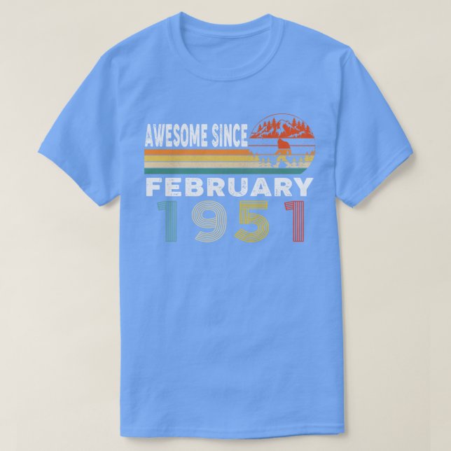 Awesome Since February 1951 T-Shirt (Design Front)