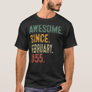 Awesome Since February 1955 68th Birthday Gift 68 T-Shirt
