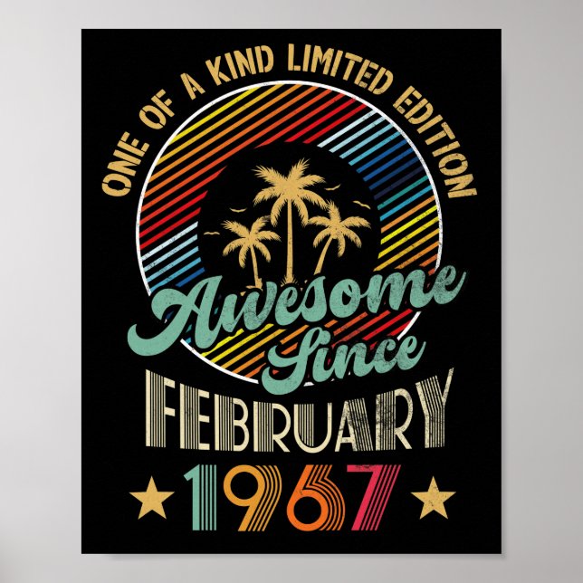 Awesome Since February 1967 55th Birthday Vintage Poster (Front)