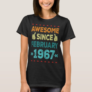 Awesome Since February 1967 56 Years Old 56th Birt T-Shirt