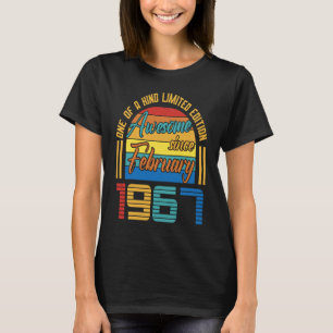 Awesome Since February 1967 56 Years Old 56th Birt T-Shirt