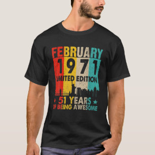 Awesome Since February 1971 51St Birthday Vintage T-Shirt
