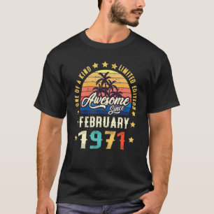 Awesome Since February 1971 Vintage 51th Birthday T-Shirt