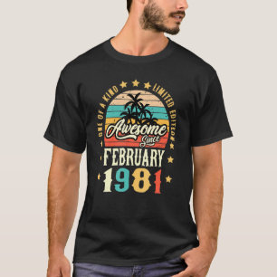 Awesome Since February 1981 Vintage 41st Birthday T-Shirt