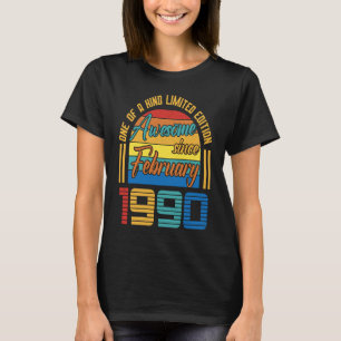 Awesome Since February 1990 33 Years Old 33th Birt T-Shirt