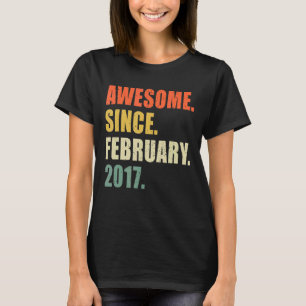 Awesome Since February 2017 5 Year Old Birthday T-Shirt
