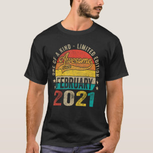 Awesome Since February 2021 2 Years Old 2nd Birthd T-Shirt