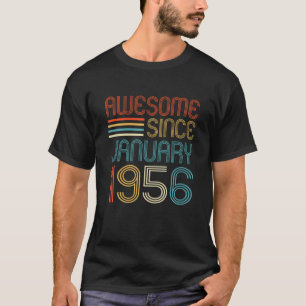Awesome Since January 1956 66Th Birthday Retro T-Shirt