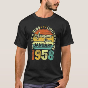 Awesome Since January 1958 65th Birthday 65 Years T-Shirt