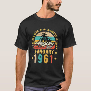 Awesome Since January 1961 Vintage 61St Birthday T-Shirt