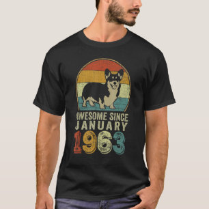Awesome Since January 1963 60th Birthday  Dog T-Shirt