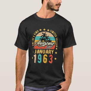 Awesome Since January 1963 Vintage 59Th Birthday T-Shirt