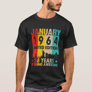 Awesome Since January 1964 58Th Birthday Vintage R T-Shirt