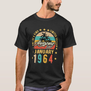 Awesome Since January 1964 Vintage 58Th Birthday T-Shirt