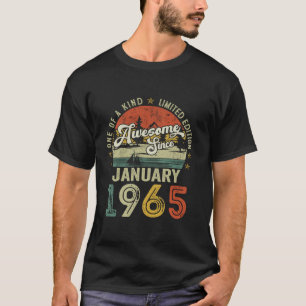 Awesome Since January 1965 Vintage Men Women 60th T-Shirt