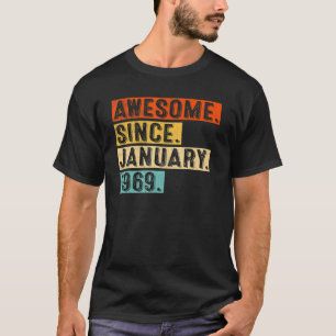 Awesome Since January 1969 54th Birthday Retro 54  T-Shirt