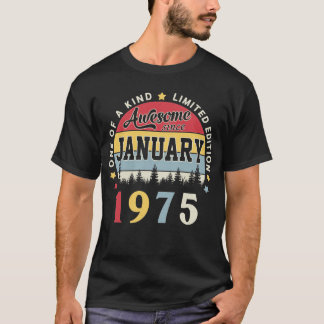 Awesome Since January 1975 Vintage Retro Birthday T-Shirt