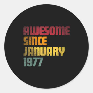 Awesome Since January 1977 49th Birthday - Vintage Classic Round Sticker