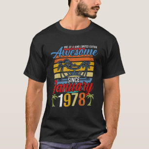 Awesome Since January 1978 Vintage Retro Birthday T-Shirt