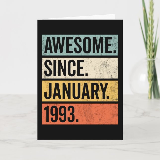 Awesome Since January 1993 Birthday Card (Front)