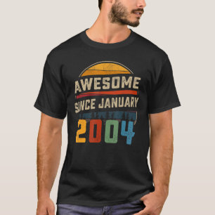 Awesome Since January 2004 19th Birthday  19 Years T-Shirt