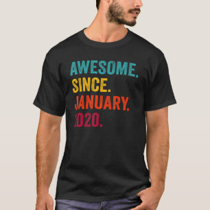 Awesome Since January 2020 3rd Birthday  3 Year Ol T-Shirt