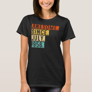 Awesome Since July 1956 Vintage 66th Birthday T-Shirt