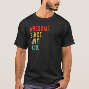 Awesome Since July 1958 Vintage 64th Birthday T-Shirt