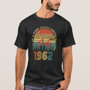 Awesome Since July 1962 Vintage 60th Birthday T-Shirt