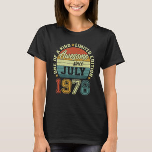 Awesome Since July 1978 44th Birthday 44 Years Old T-Shirt