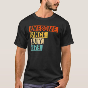 Awesome Since July 1978 Vintage 44th Birthday T-Shirt