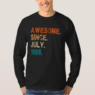 Awesome Since July 1988 Vintage 34th Birthday T-Shirt