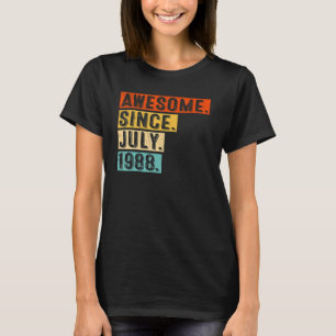 Awesome Since July 1988 Vintage 34th Birthday T-Shirt
