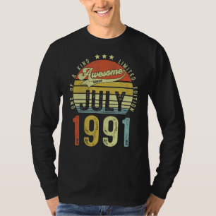 Awesome Since July 1991 Vintage 31st Birthday For T-Shirt