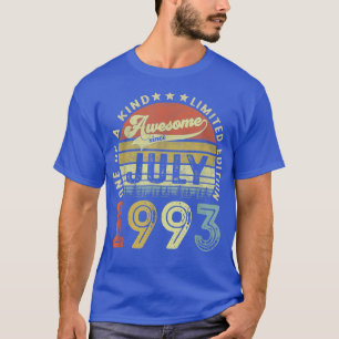 Awesome Since July 1993 29 Years Old 29th Birthday T-Shirt