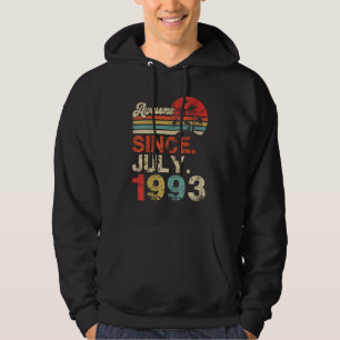 Awesome Since July 1993 Year Of 29th Birthday Hoodie