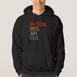 Awesome Since July 2005 17 Year Old 17th Birthday Hoodie