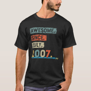 Awesome Since July 2007 14Th Birthday Boy T-Shirt