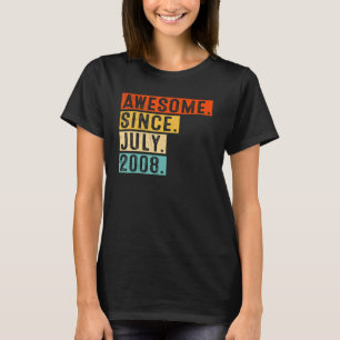 Awesome Since July 2008 Vintage 14th Birthday T-Shirt