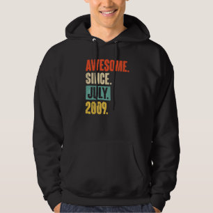 Awesome Since July 2009 13 Year Old 13th Birthday Hoodie