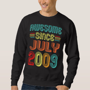 Awesome Since July 2009 Vintage 13 Years Old 13th Sweatshirt