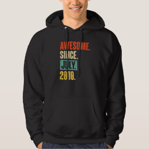 Awesome Since July 2010 12 Year Old 12th Birthday Hoodie