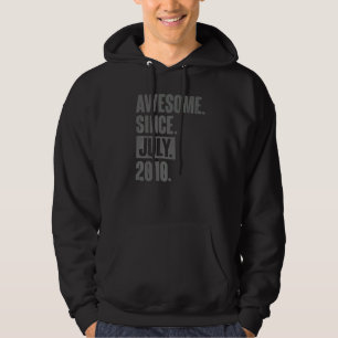 Awesome Since July 2010 12 Year Old 12th Birthday Hoodie