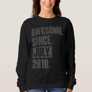 Awesome Since July 2010  12 Year Old 12th Birthday Sweatshirt