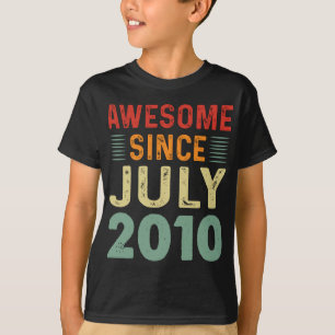 Awesome Since July 2010 Vintage Birthday T-Shirt