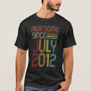 Awesome Since July 2012 10th Birthday Retro July B T-Shirt