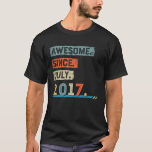 Awesome Since July 2017 4Th Birthday Boy T-Shirt