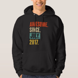 Awesome Since July 2017 5 Year Old 5th Birthday Hoodie